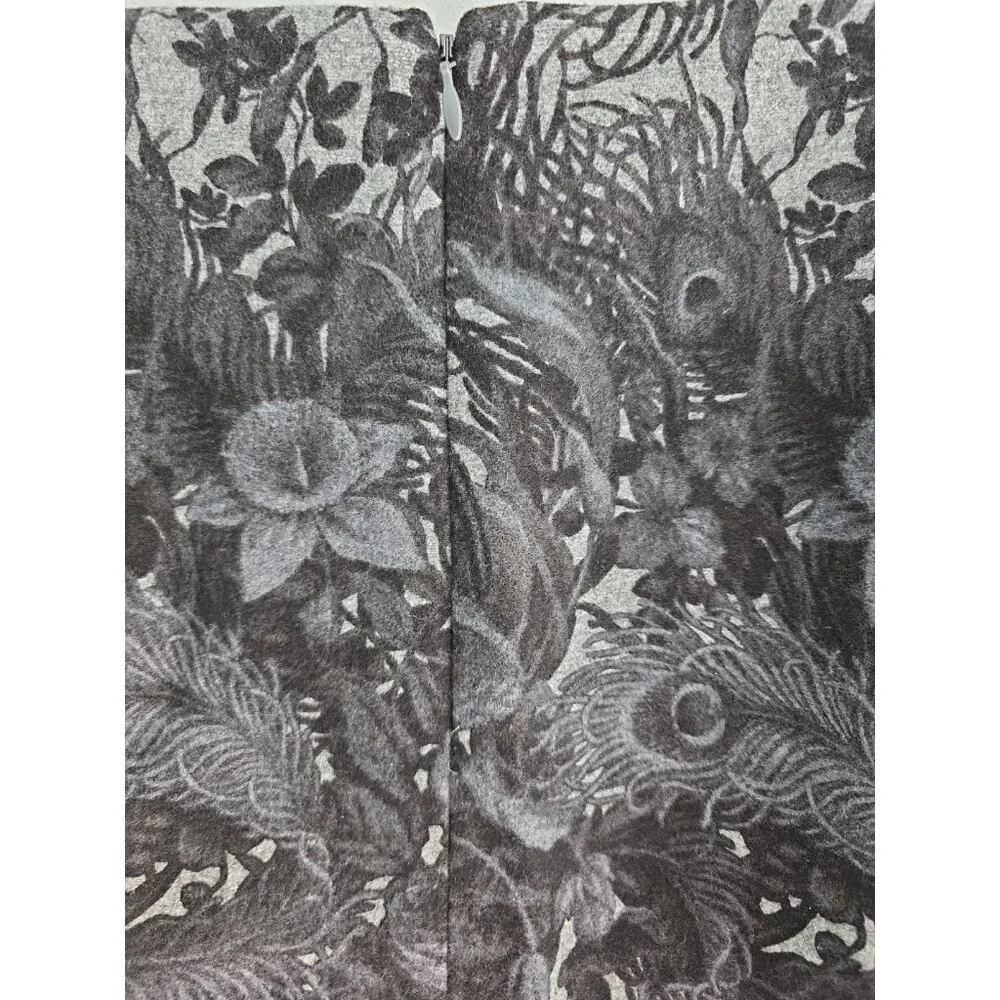 Talbots Wool Blend‎ Skirt Womens 12 Peacock Floral Lined A-Line